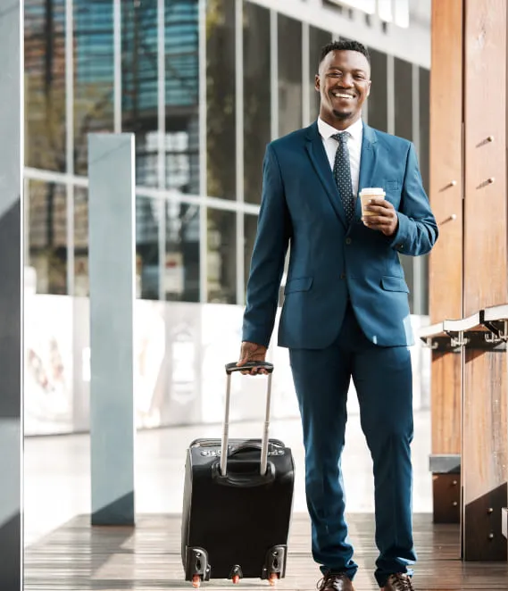 Homme d'affaires avec valise